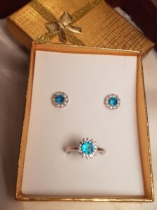 Set Blue Sunflower 2(925.er Silber)
