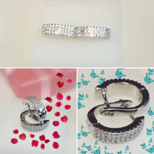 Big Glitter Ohrringe Kreolen- Durchmesser 1.5 cm- 925.er Silber