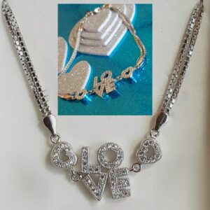 Love- Armband- Länge 17 cm- 925.er Silber