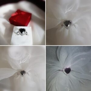 Black Beauty Heart- Ring- Größe 51- 925.er Silber