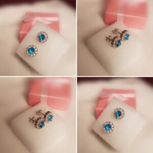 Blue Sunflower- Ohrringe- 925.er Silber