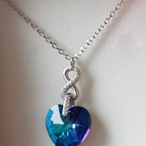 Das blaue Herz-Kette- Länge 46cm- 925.er Silber