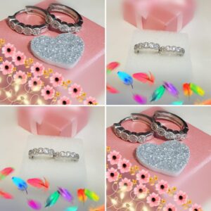 Das Blümchen Ohrringe Kreolen- Durchmesser 1.5 cm, 1.8 cm- 925.er Silber
