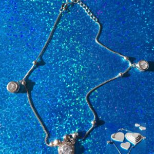 Die 3 Steinchen-Fußkettchen- Länge 28 cm- 925.er Silber