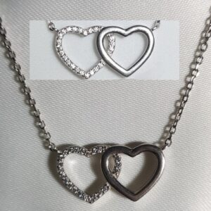 Herz an Herz- Kette- Länge 46 cm- 925.er Silber
