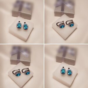 Little Blue Ocean- Ohrringe- 925.er Silber