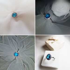 Little Blue Ocean- Ring- Größe 54- 925.er Silber