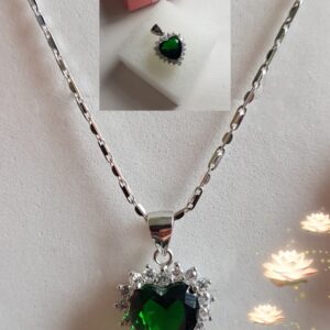 Sweet Green Heart - Anhänger- 925.er Silber