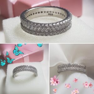 Tripple Glitter in Ring- Größe 51, 58- 925.er Silber