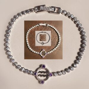 Violett Twinkle- Armband- Länge 15 cm- 925.er Silber